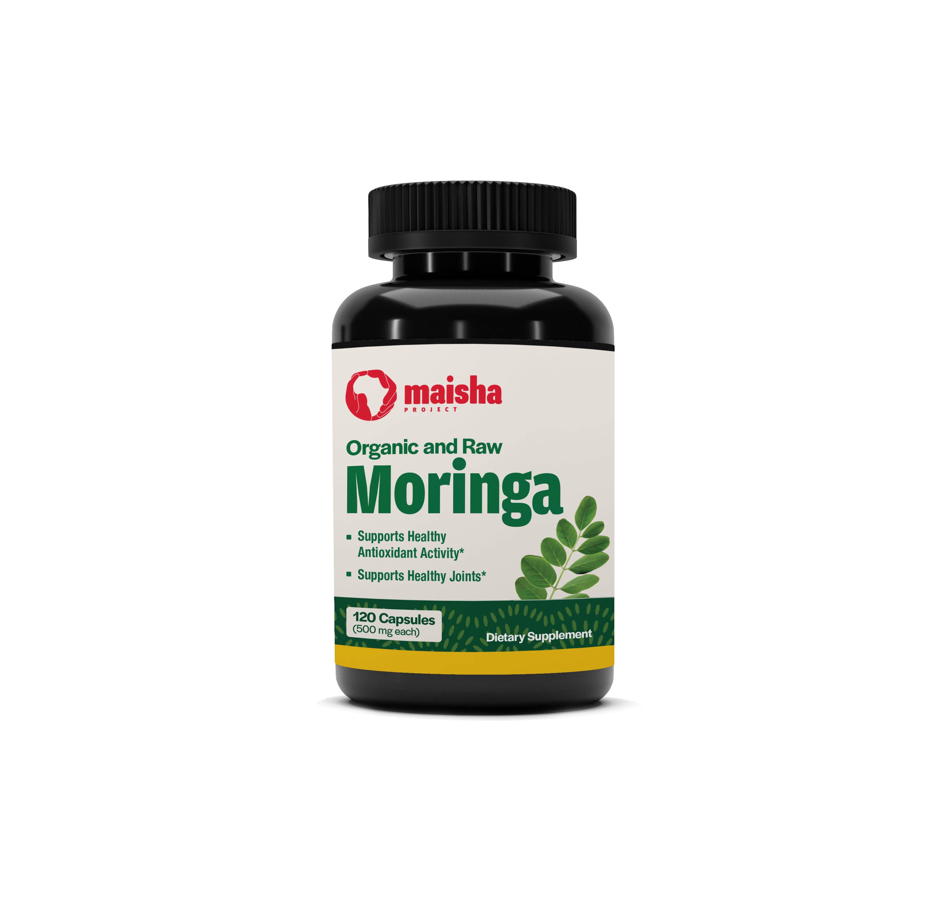 Moringa Capsules (120 x 500 mg, Vegetable Capsules with Organic Powder)